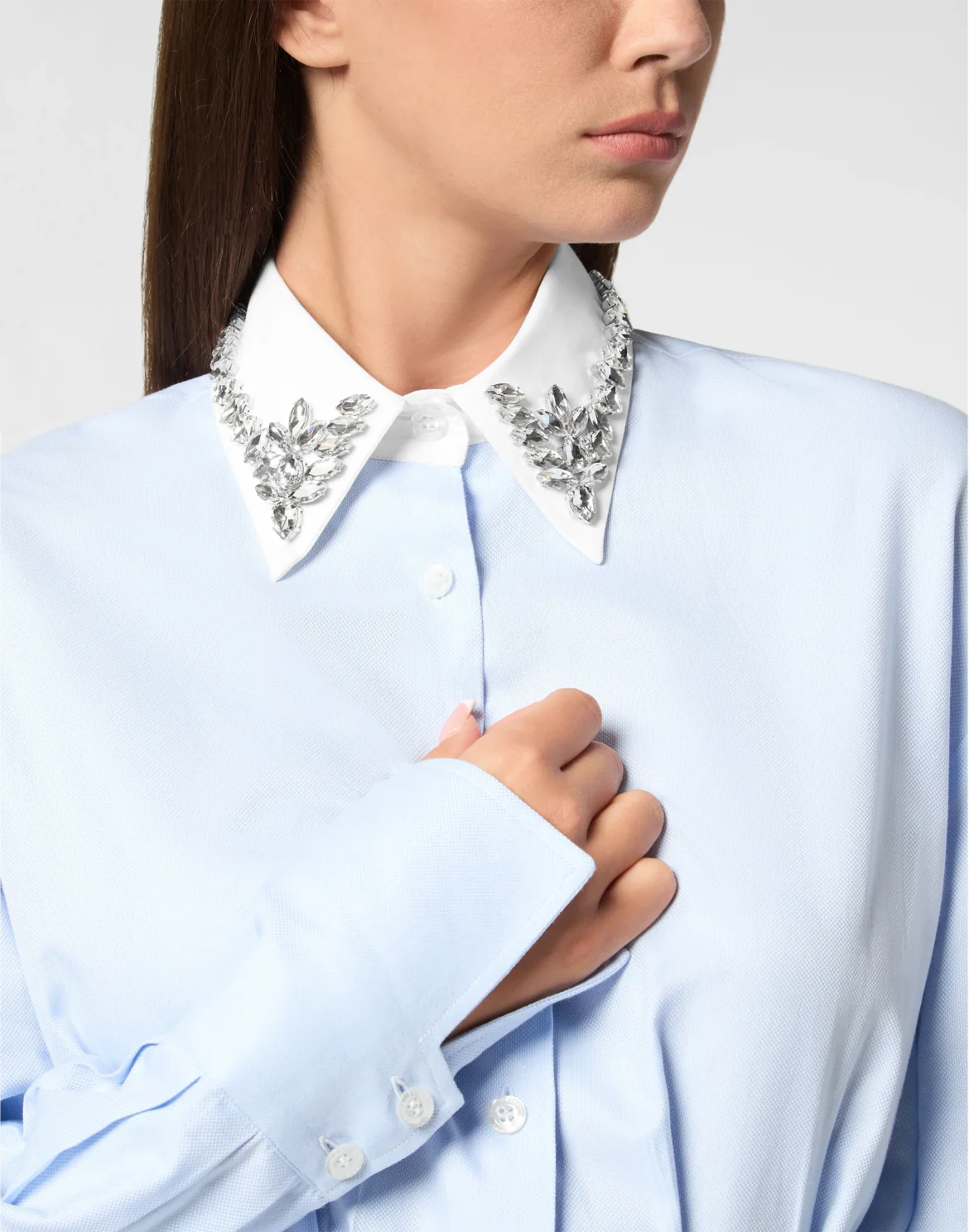 Mini Shirt Dress LS Strass, цвет: Голубой