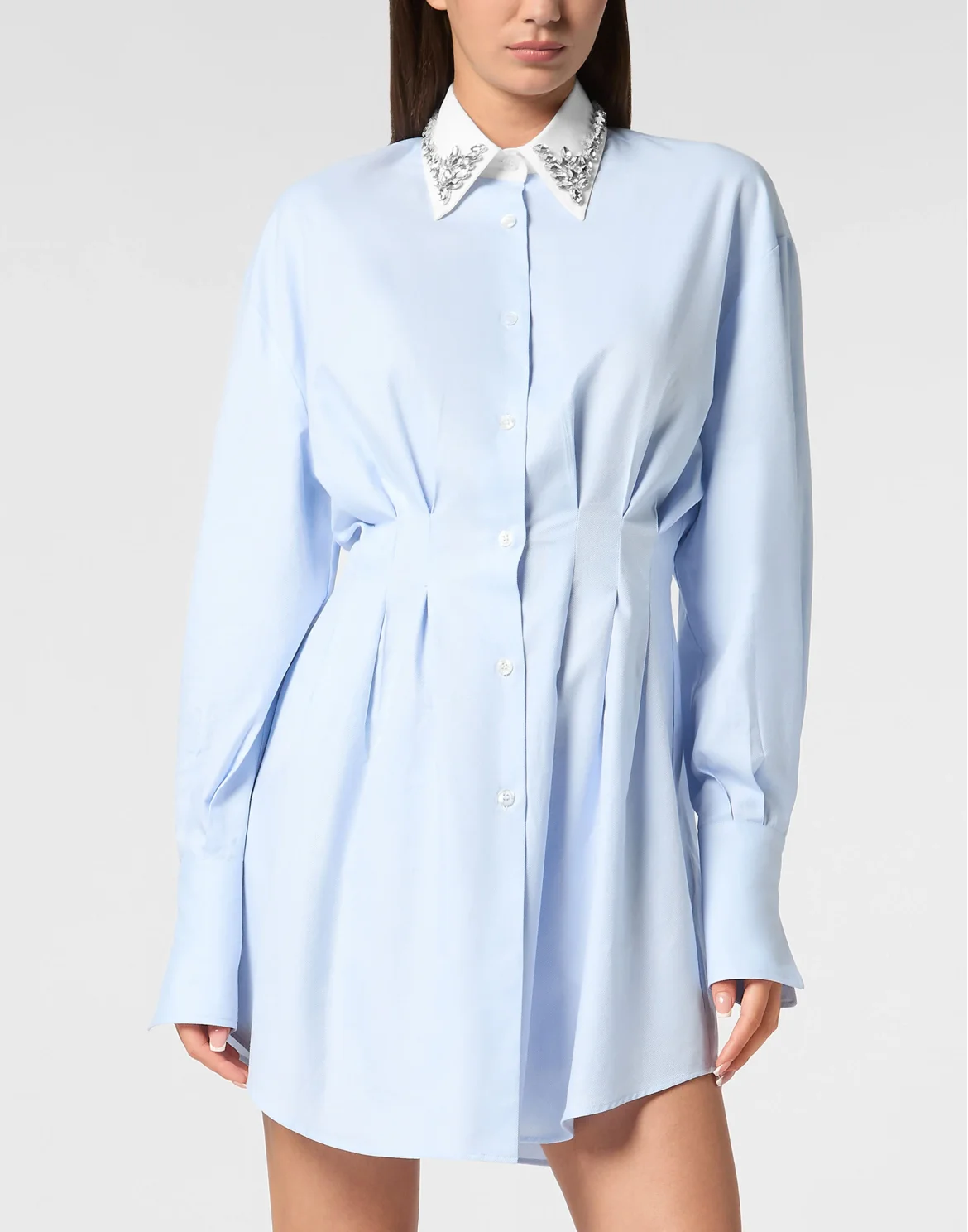 Mini Shirt Dress LS Strass, цвет: Голубой