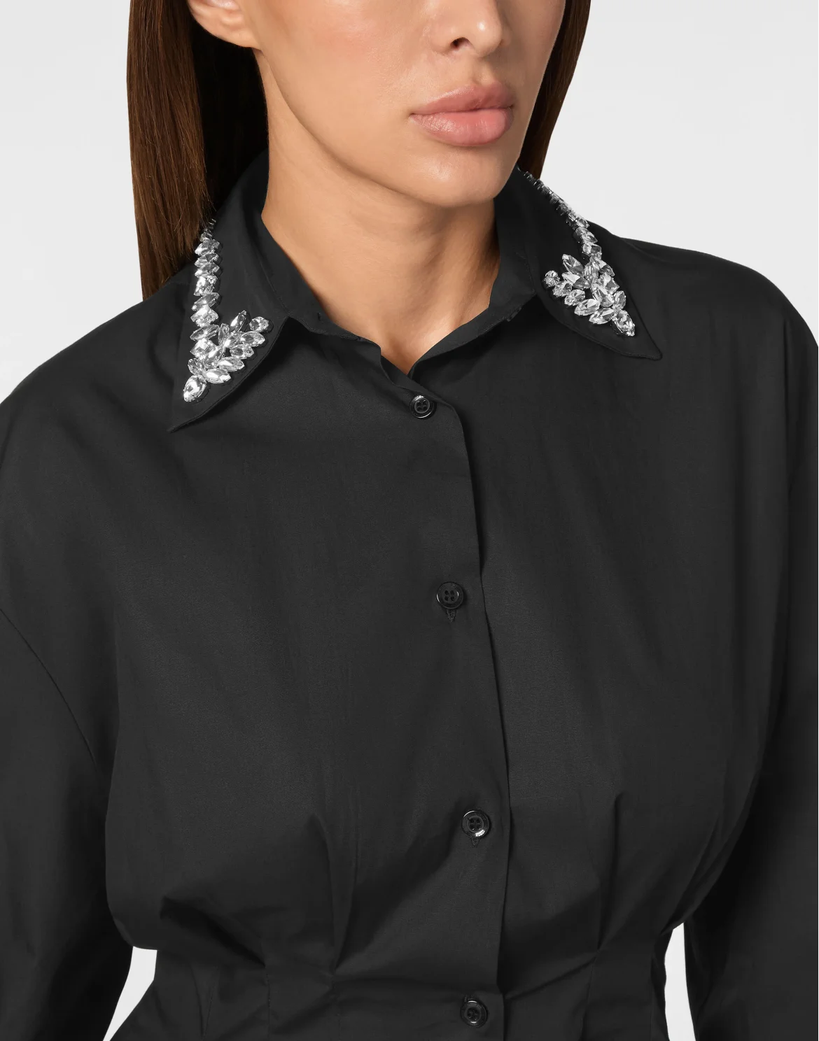 Mini Shirt Dress LS Strass, цвет: Черный
