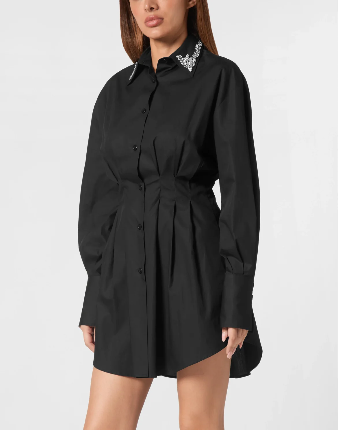 Mini Shirt Dress LS Strass, цвет: Черный
