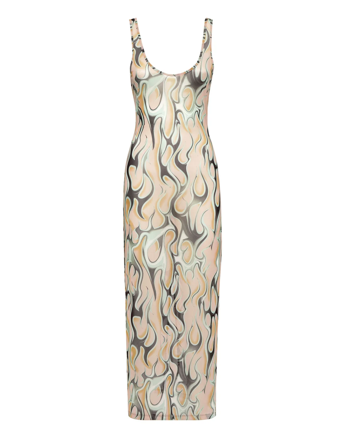 Tulle Tank Top Long Dress Flame, цвет: Розовый