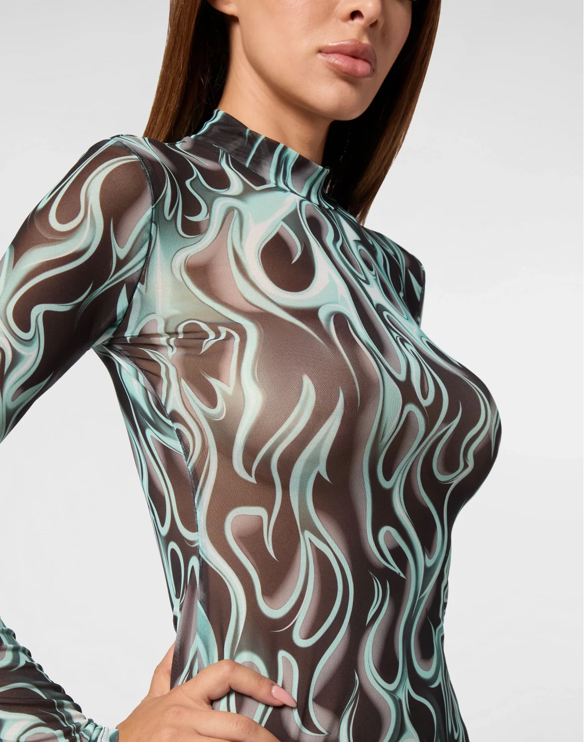 Tulle Mini Dress LS Flame, цвет: Черный