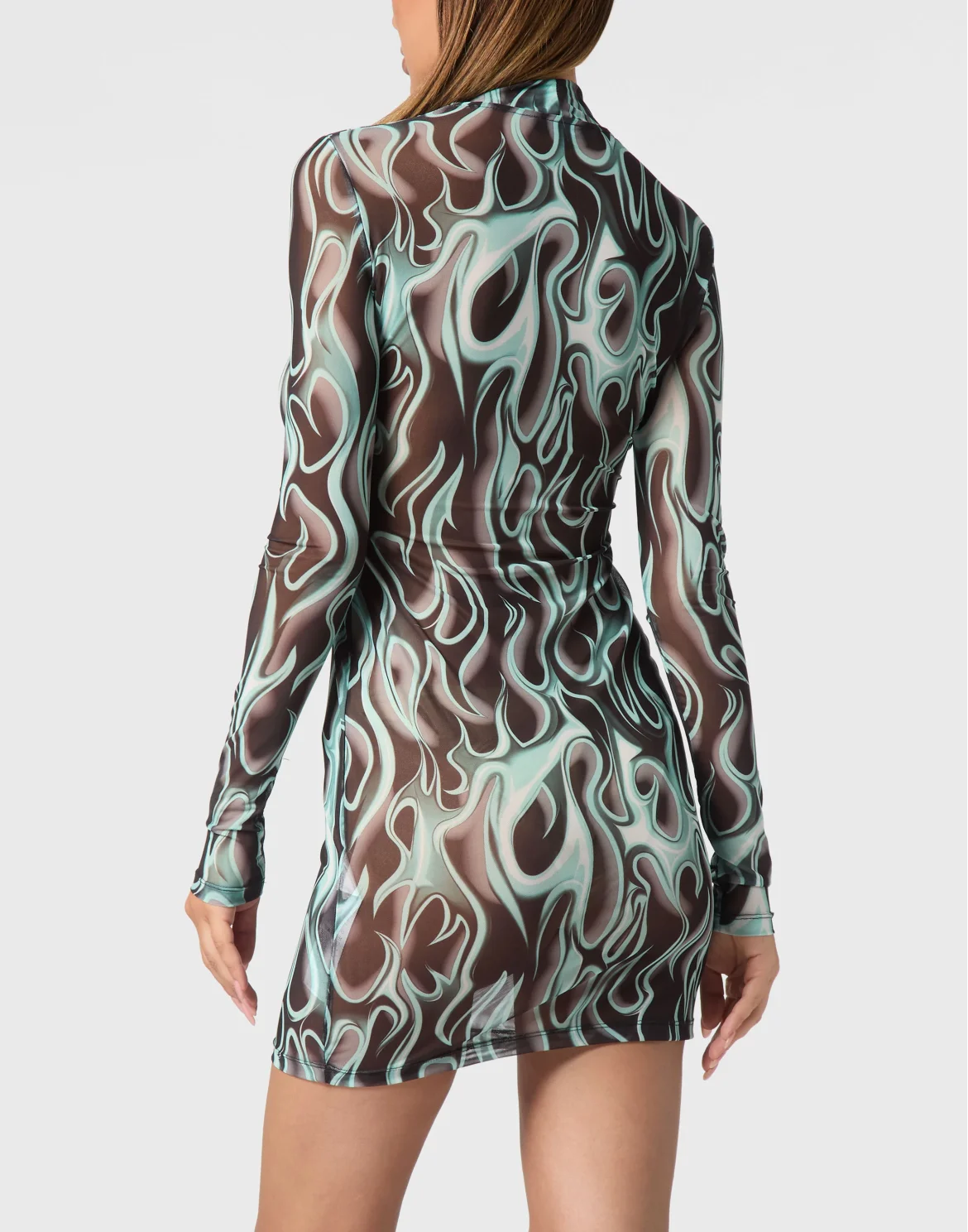 Tulle Mini Dress LS Flame, цвет: Черный