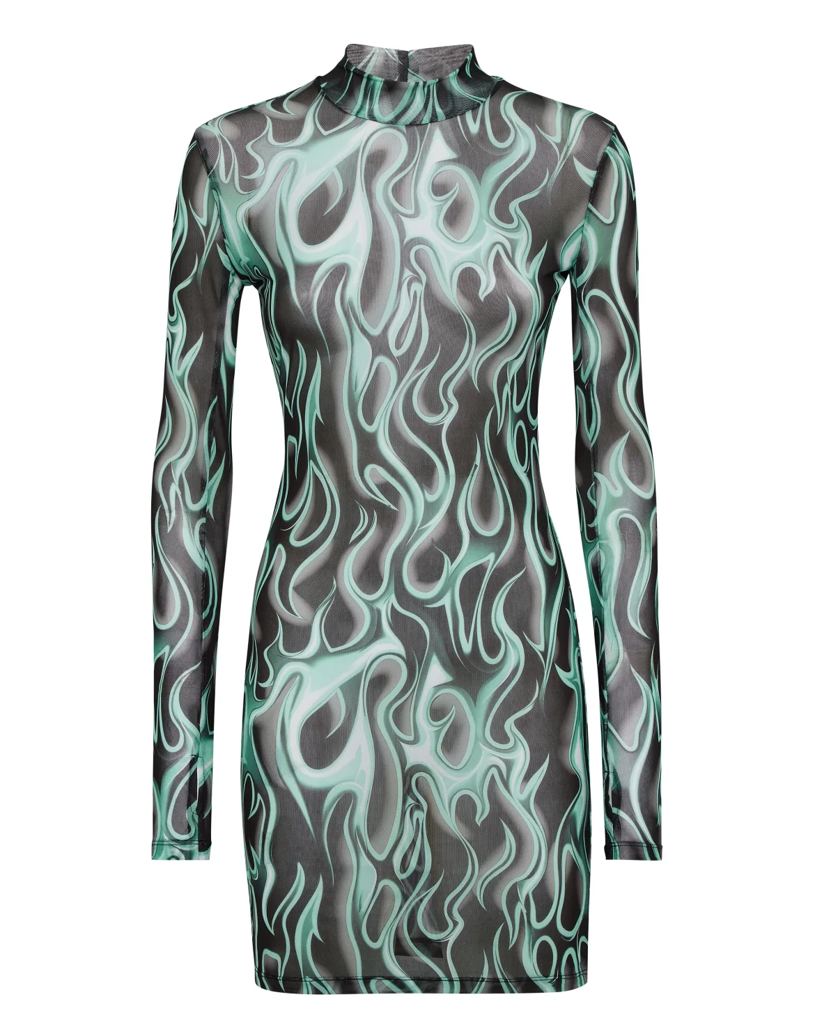 Tulle Mini Dress LS Flame, цвет: Черный