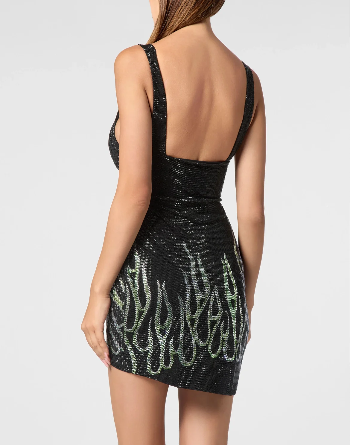 Jersey Strass Mini Dress Flame, цвет: Черный