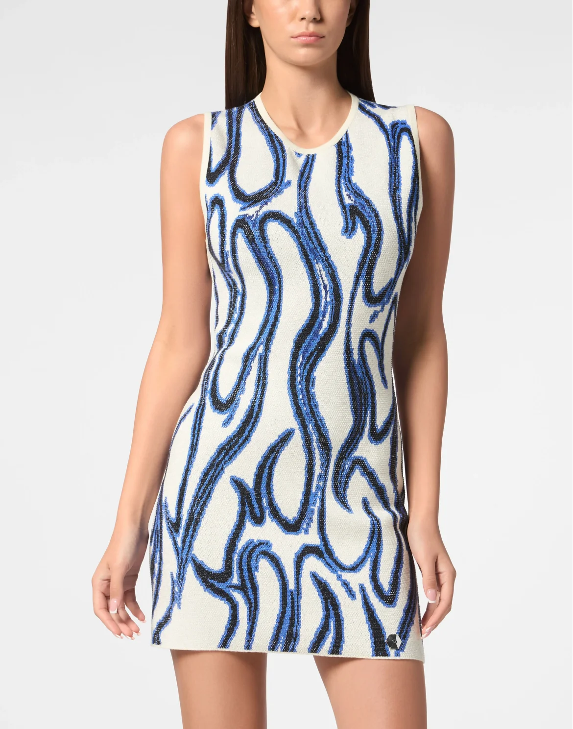 Minidress Jacquard Strass Flames, цвет: Белый