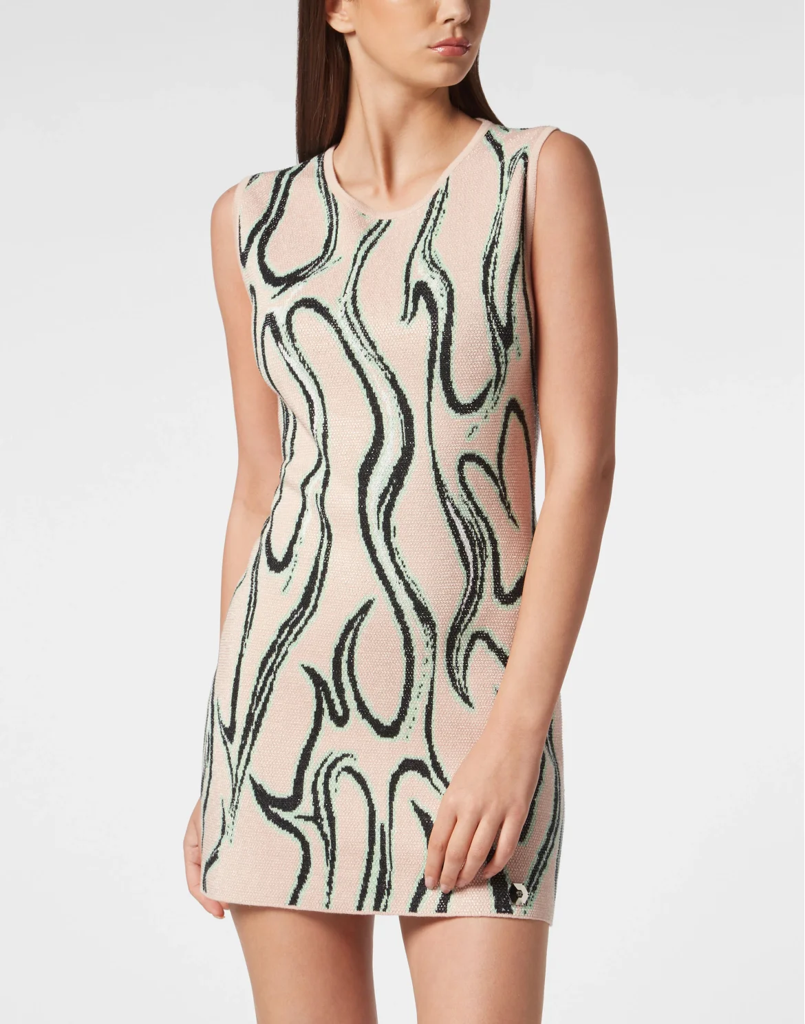 Minidress Jacquard Strass Flames, цвет: Бежевый
