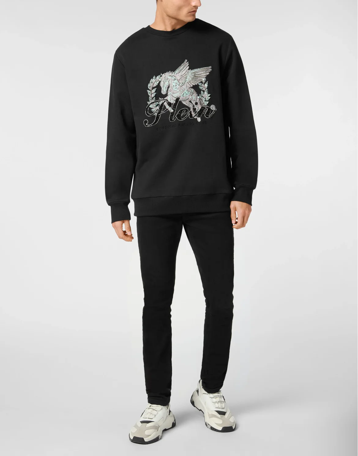 Pullover Round Neck LS Unicorn, цвет: Черный