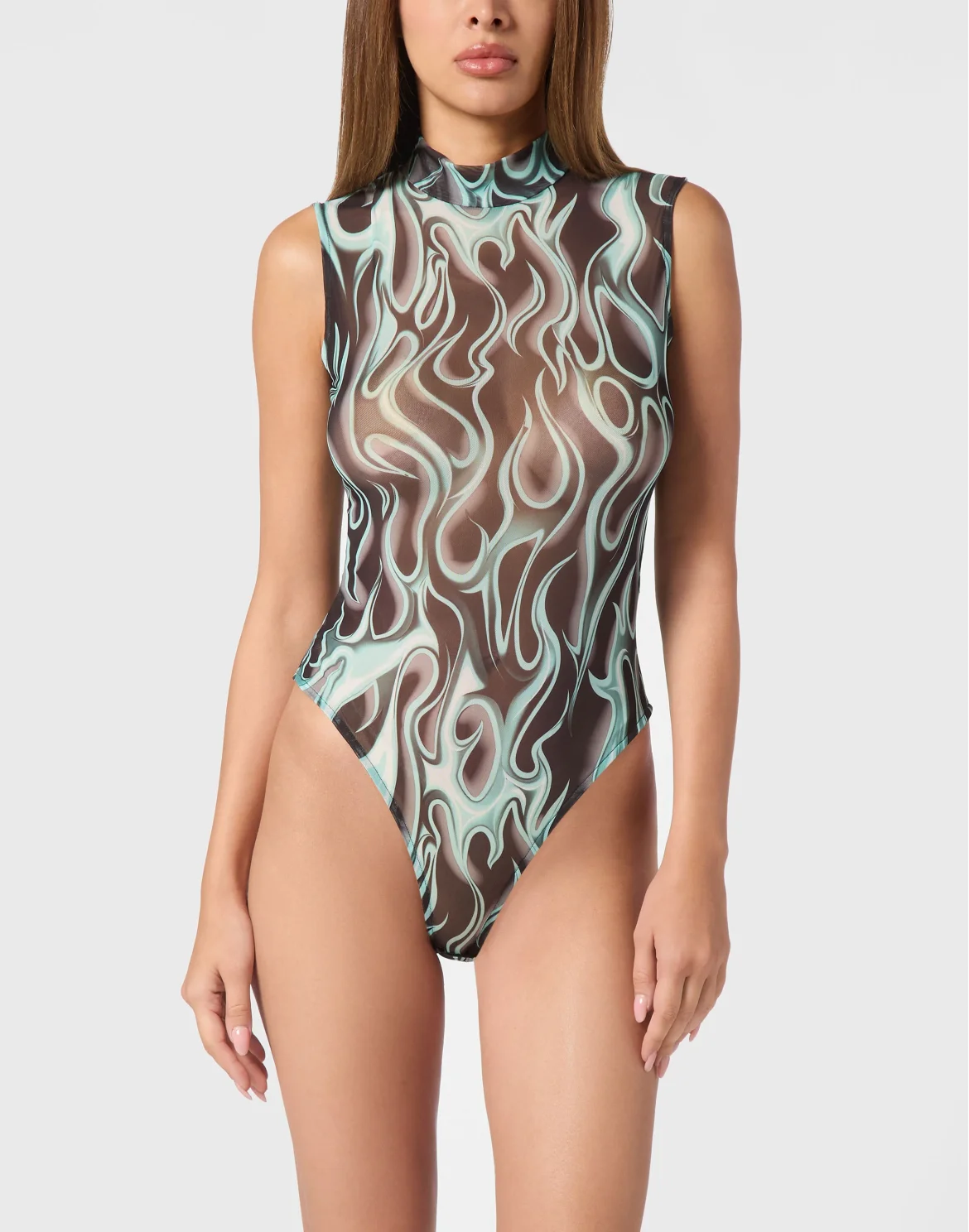 Tulle Body Sleeveless Flame, цвет: Черный