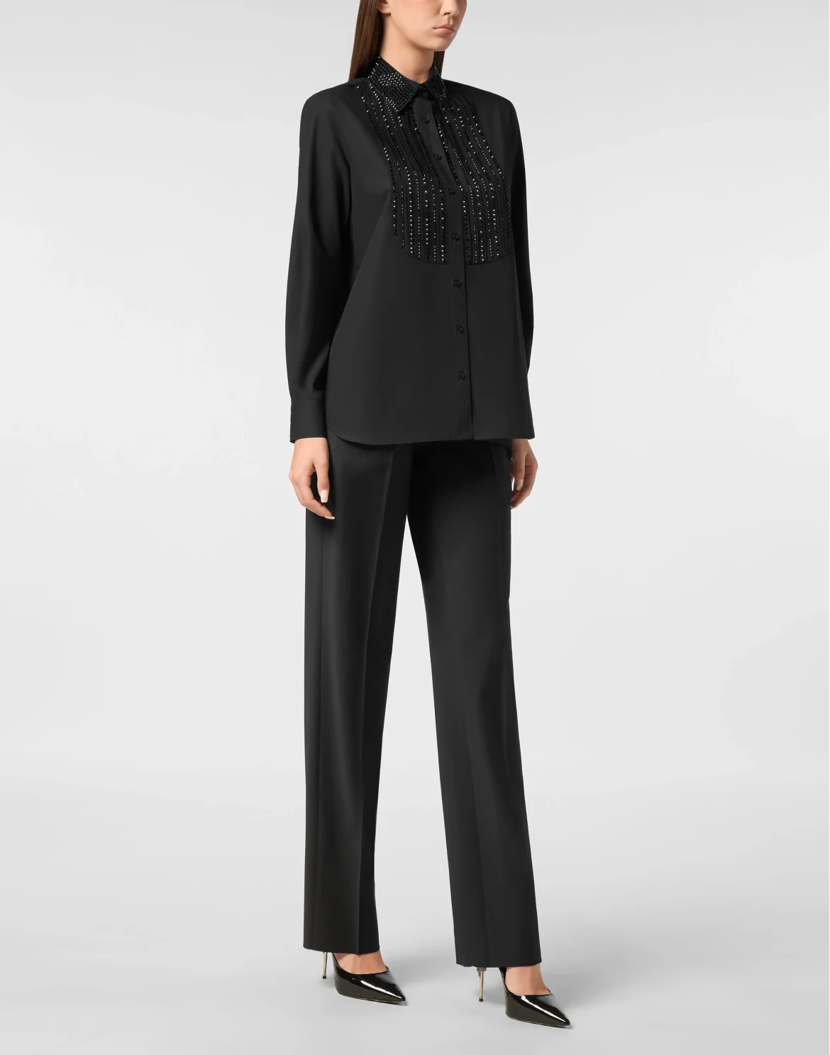 Plastron Strass Regular Shirt, цвет: Черный