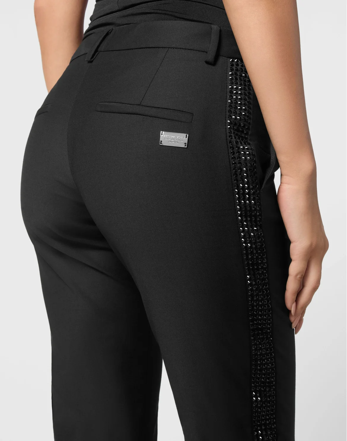 Wool Office Trousers Strass, цвет: Черный
