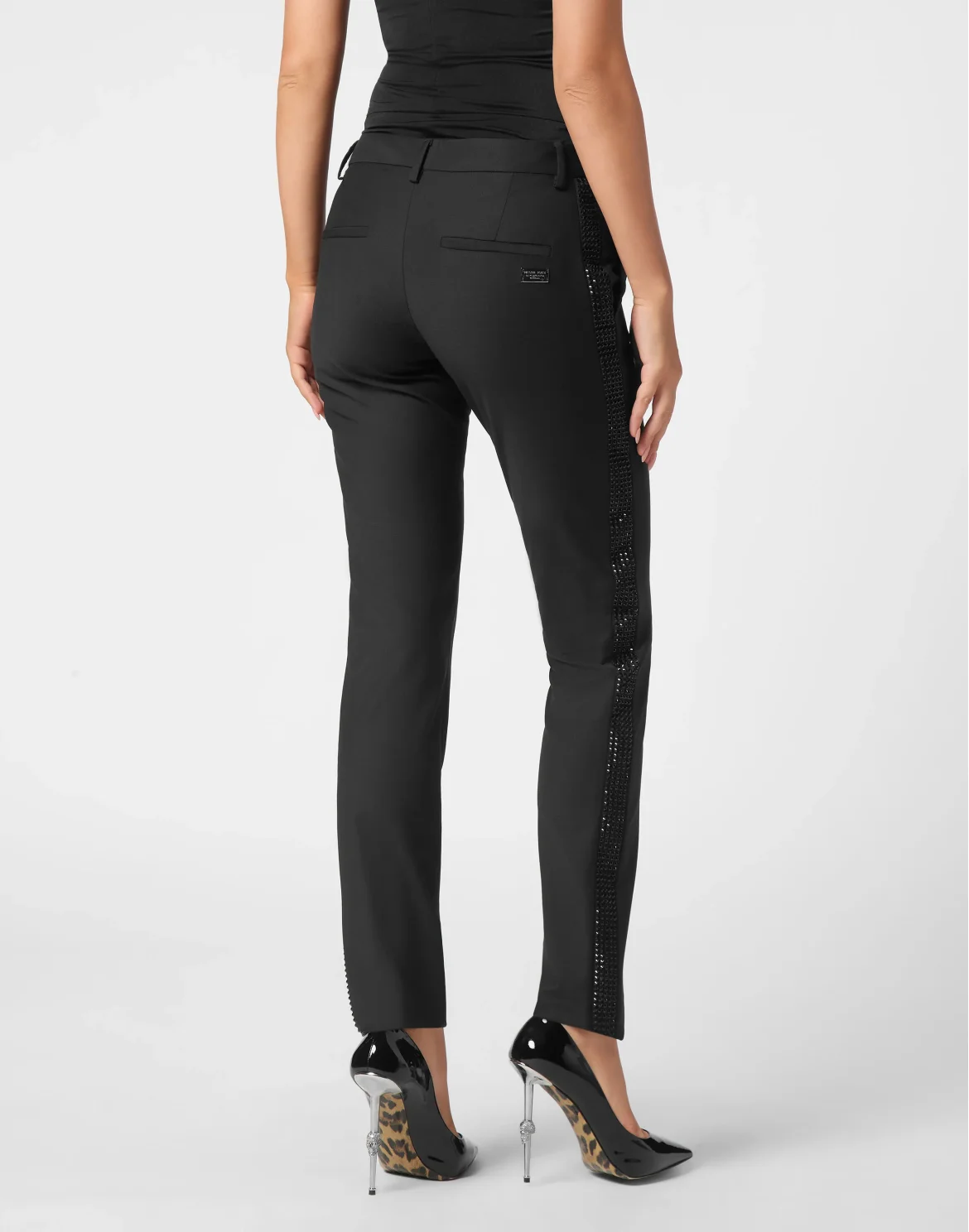 Wool Office Trousers Strass, цвет: Черный