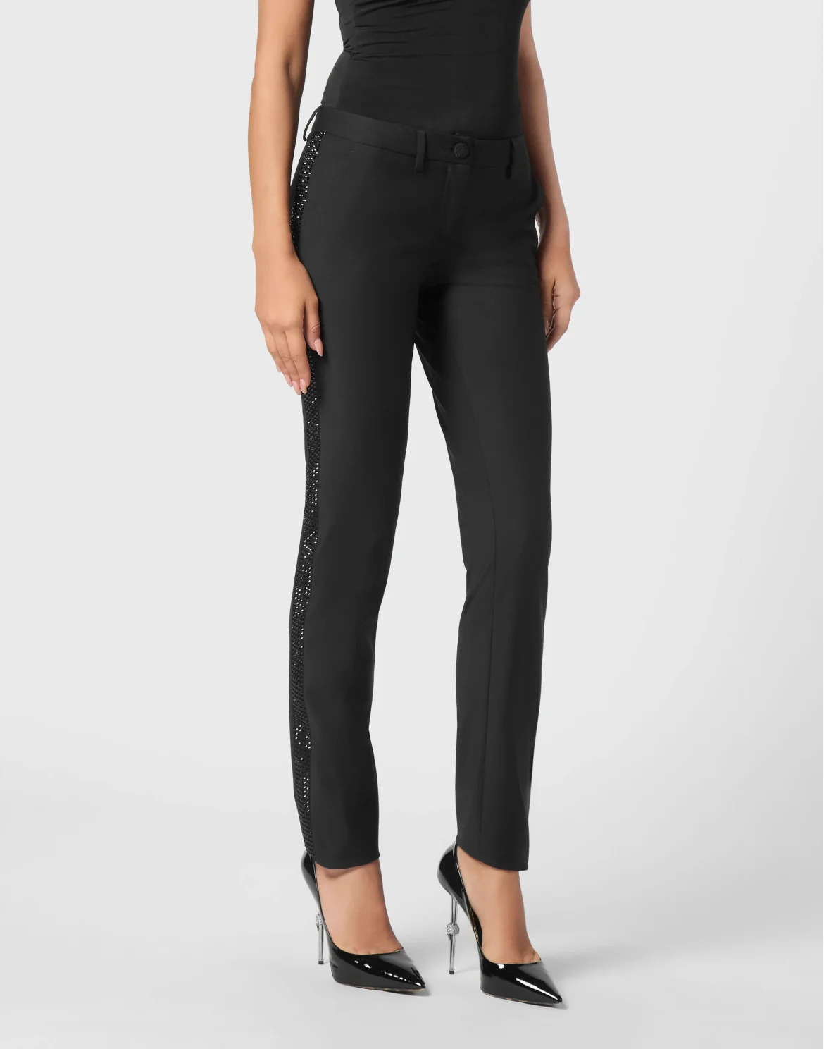 Wool Office Trousers Strass, цвет: Черный