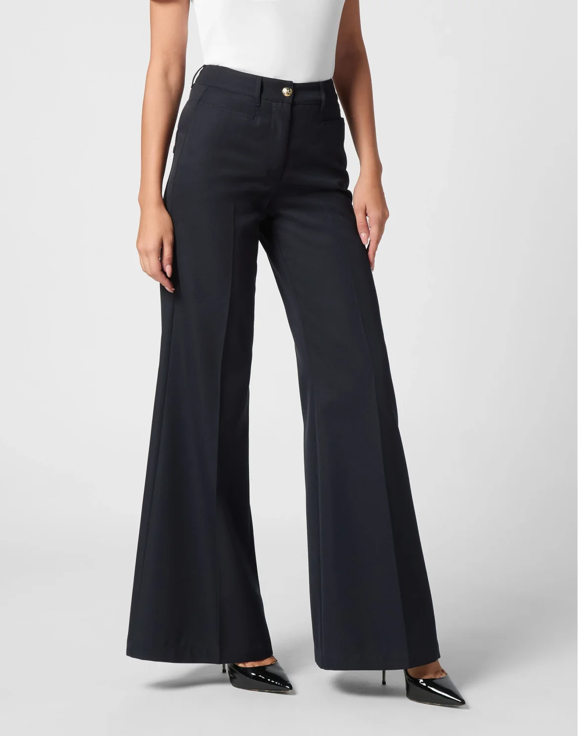 Wool Marine Low Waist Trousers, цвет: Синий