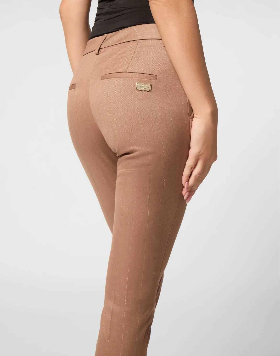 Pinstripe Chinos Fit Trousers, цвет: Коричневый
