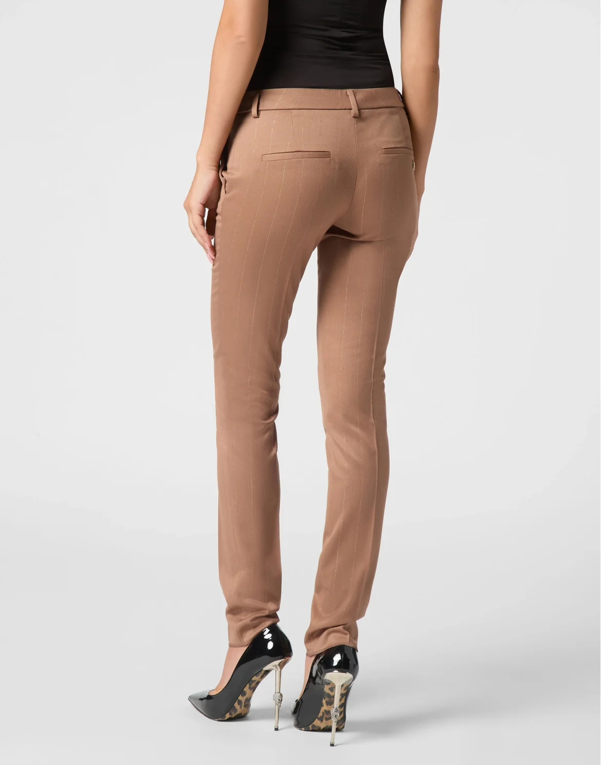 Pinstripe Chinos Fit Trousers, цвет: Коричневый