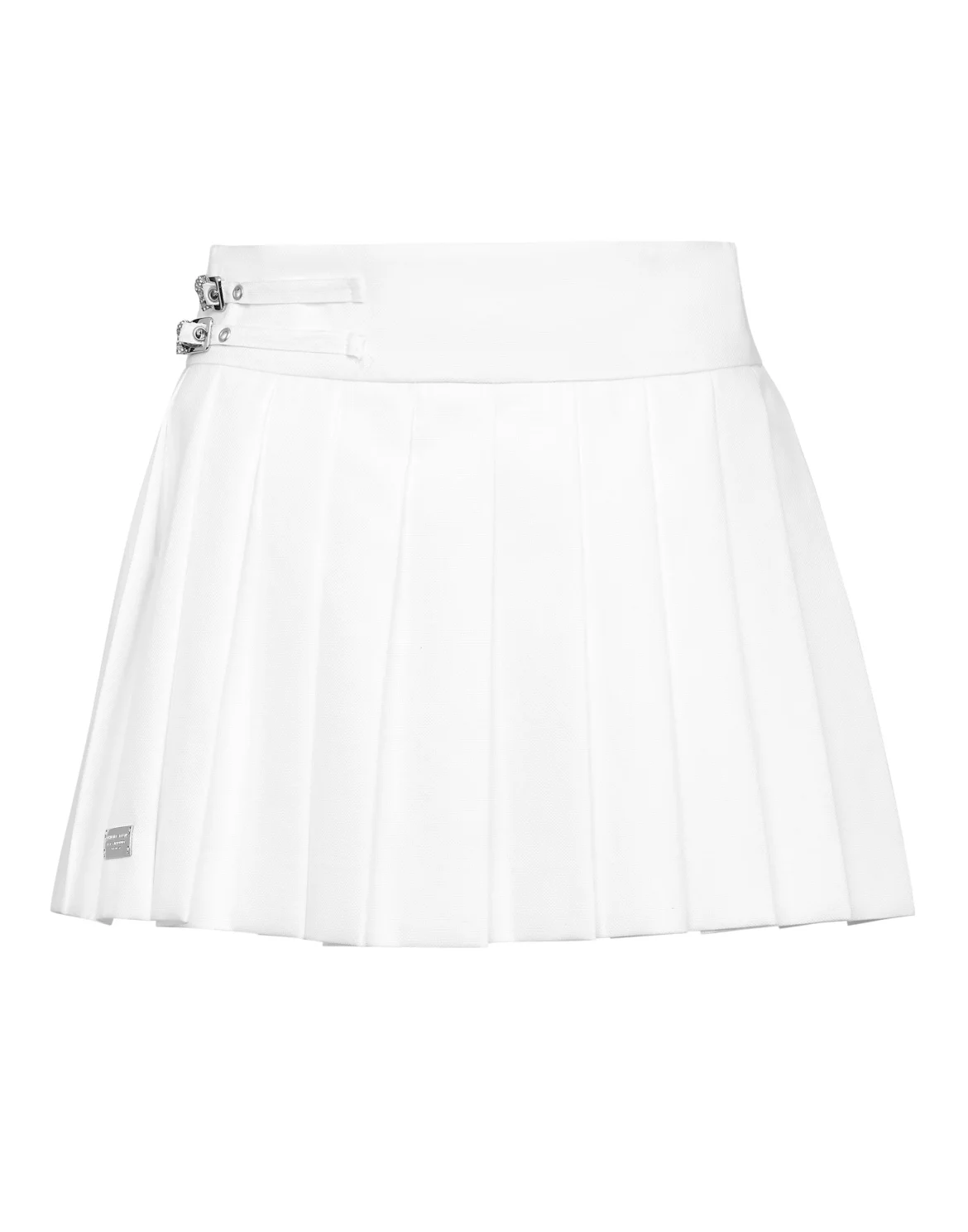 Pleated Mini Skirt Skull, цвет: Белый