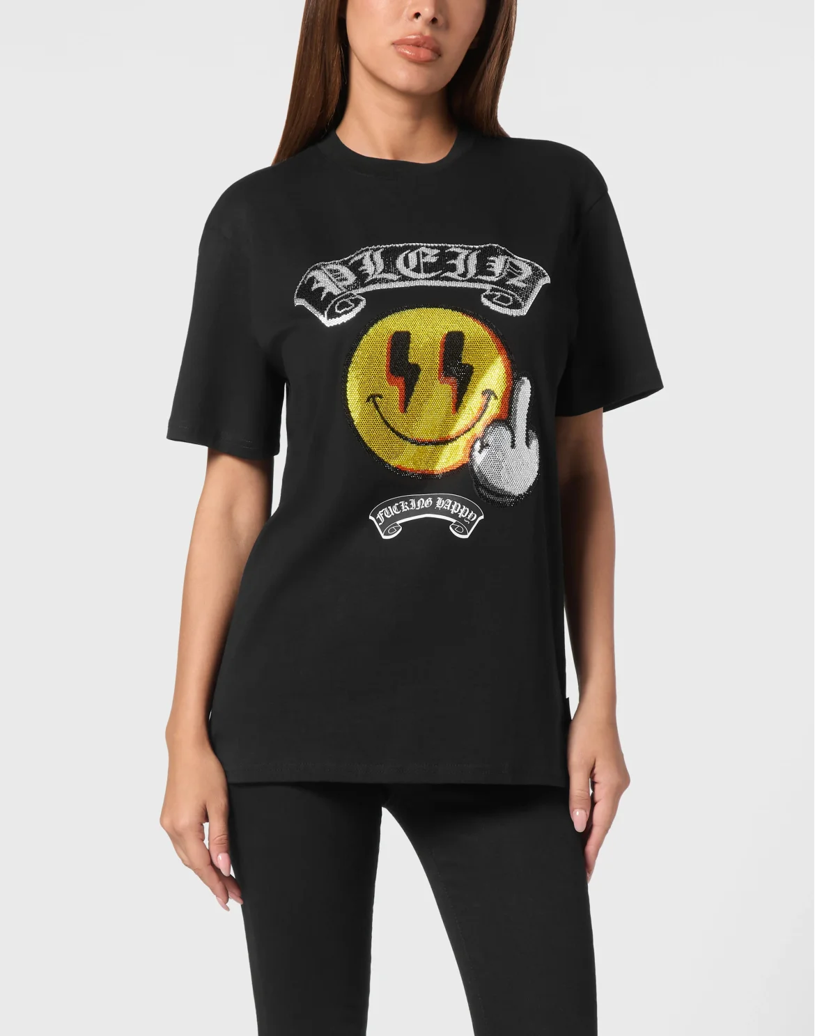 T-Shirt Man Fit Smile, цвет: Черный