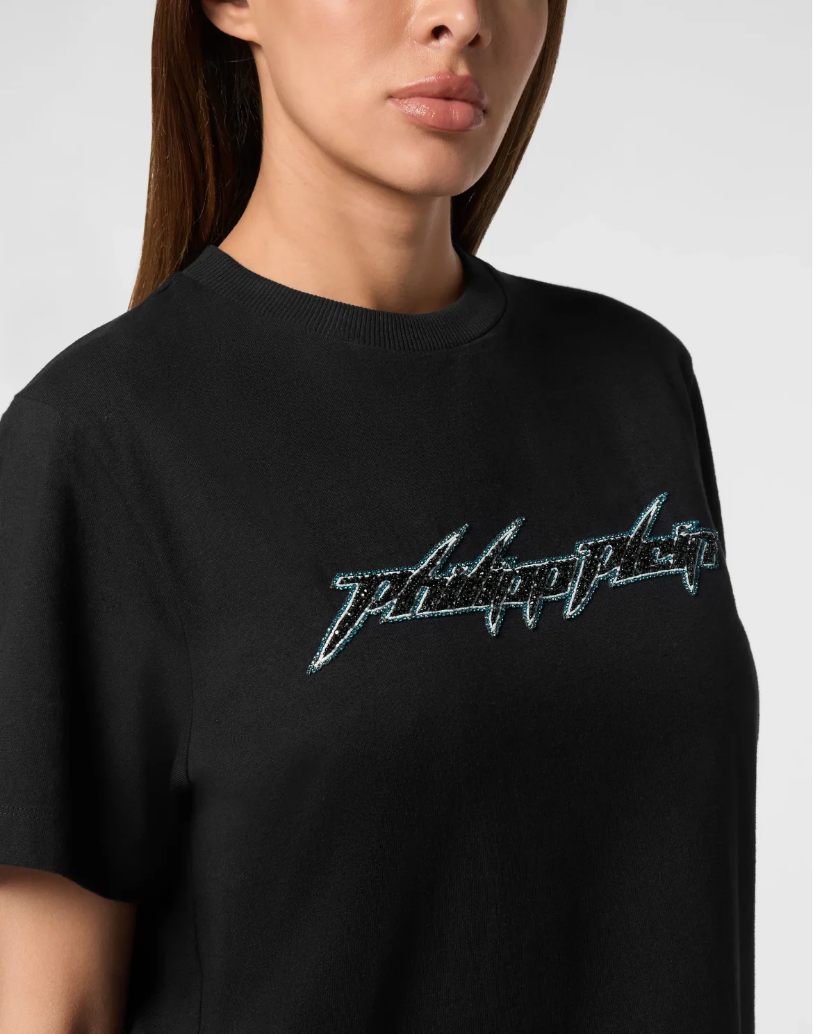 Jersey T-Shirt Man Fit Round Neck SS Logo, цвет: Черный
