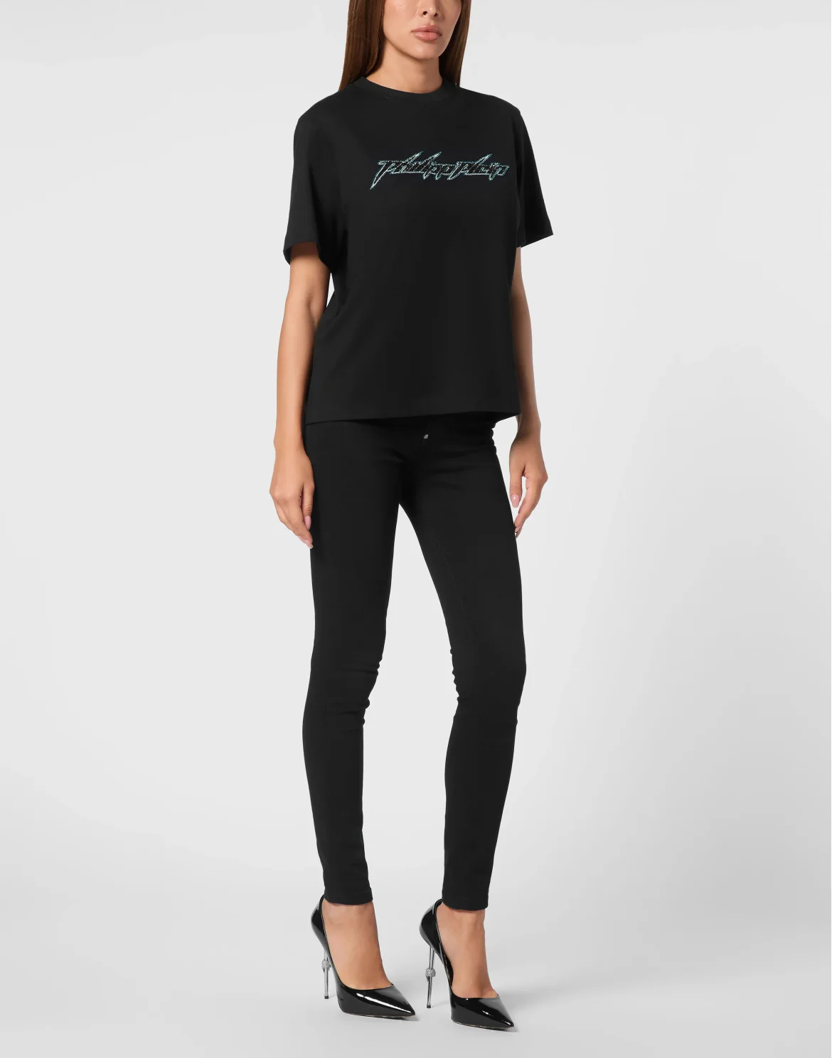 Jersey T-Shirt Man Fit Round Neck SS Logo, цвет: Черный