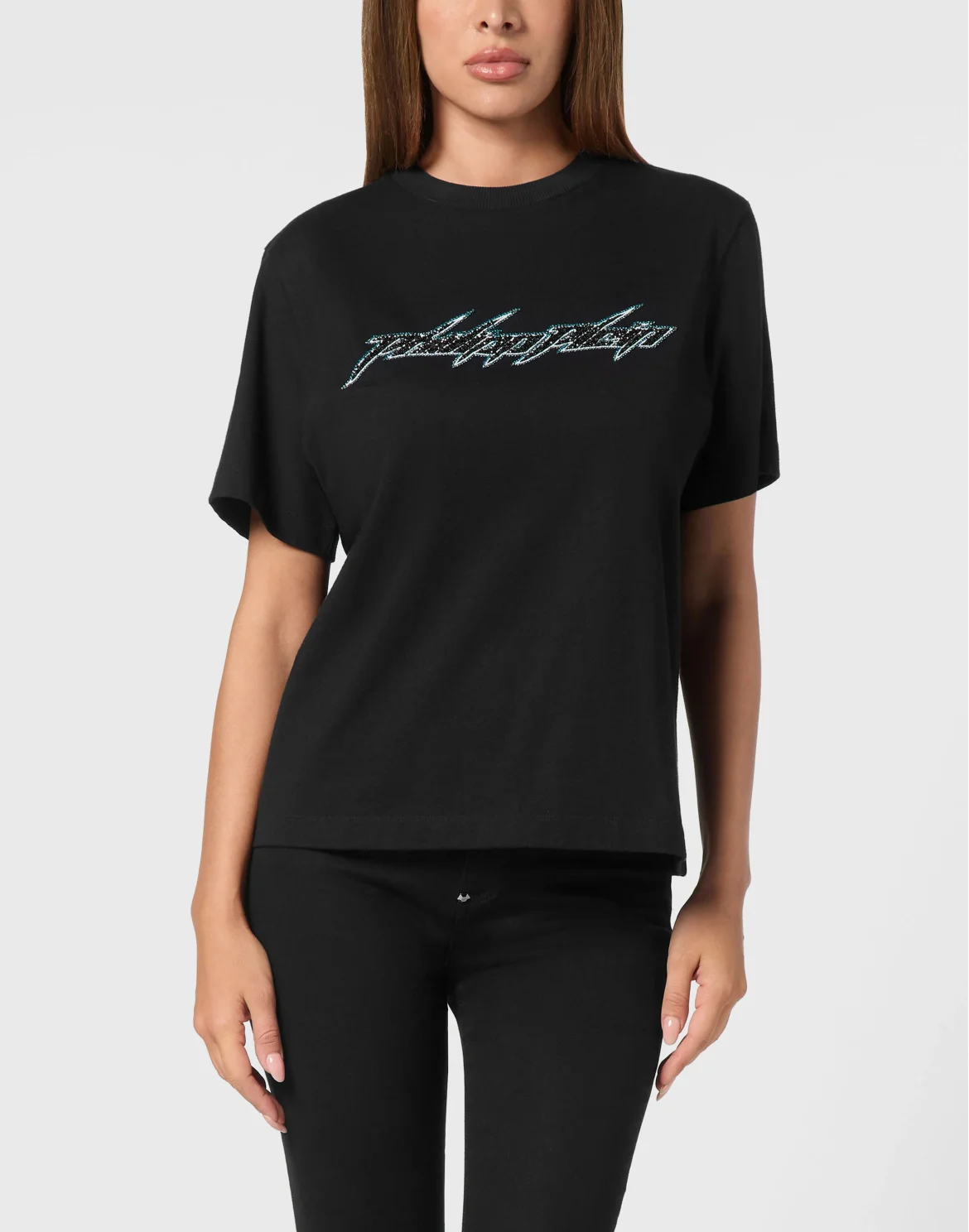Jersey T-Shirt Man Fit Round Neck SS Logo, цвет: Черный