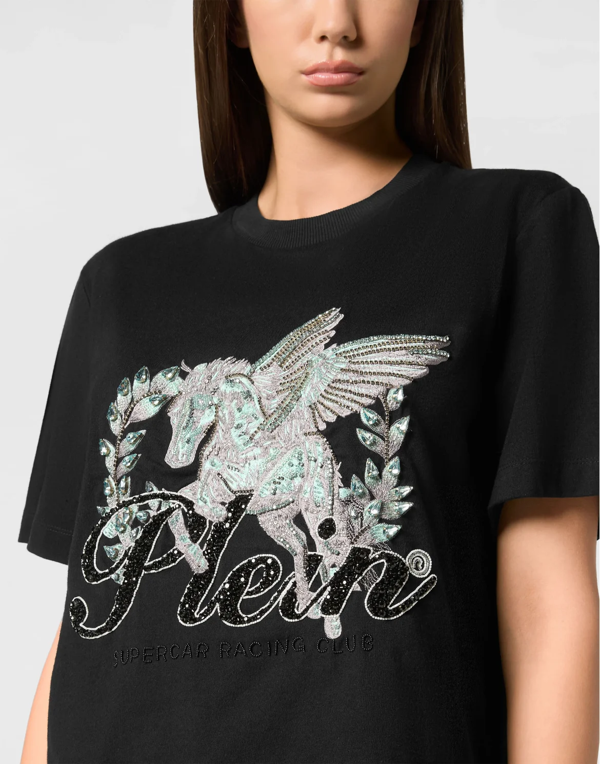 Jersey T-Shirt Man Fit Round Neck SS Unicorn, цвет: Черный