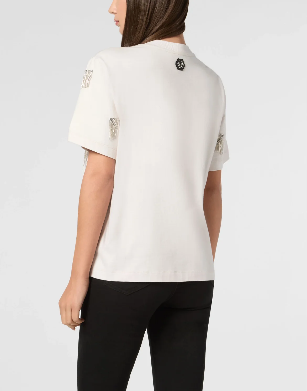 Jersey T-Shirt Man Fit Round Neck SS Fringe, цвет: Бежевый