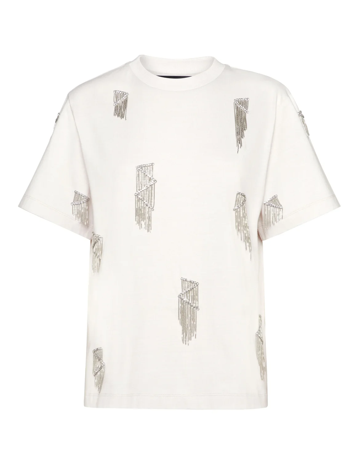 Jersey T-Shirt Man Fit Round Neck SS Fringe, цвет: Бежевый
