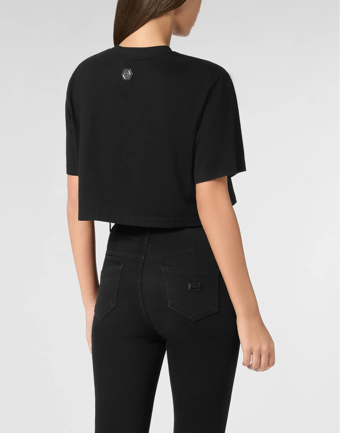 T-shirt Crop Plein Car, цвет: Черный