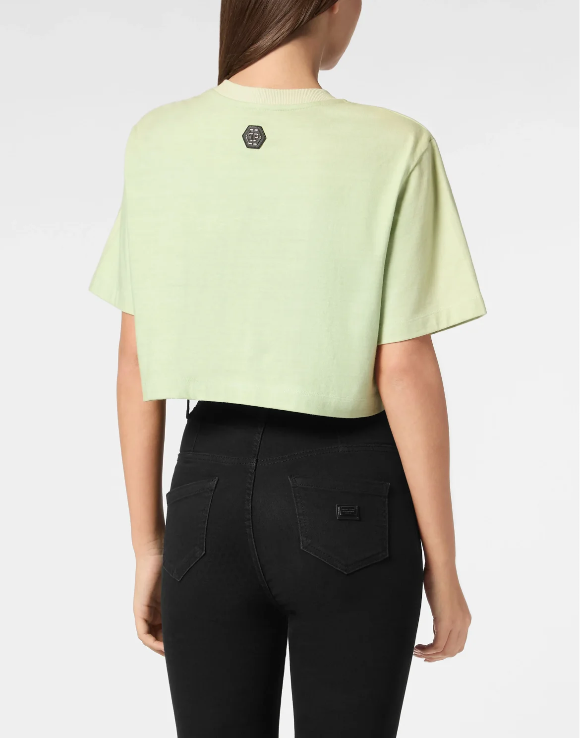 T-shirt Crop Plein Car, цвет: Зеленый