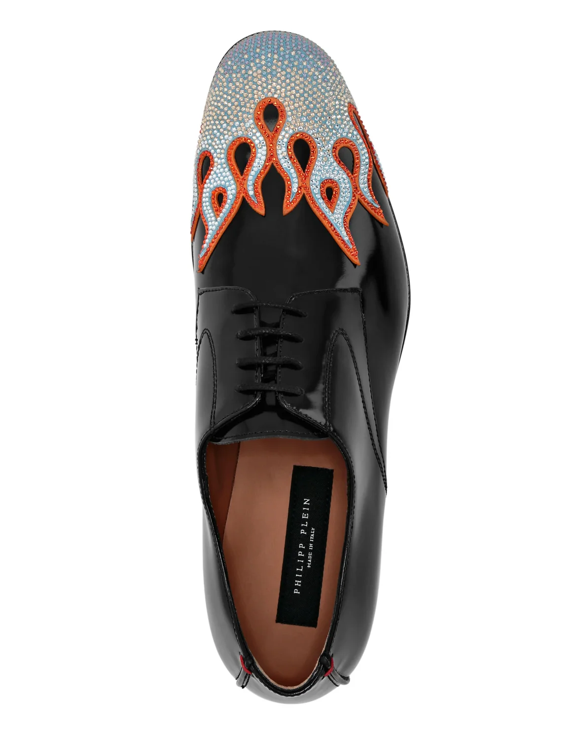 Lace Up Shoes Strass Flame, цвет: Черный
