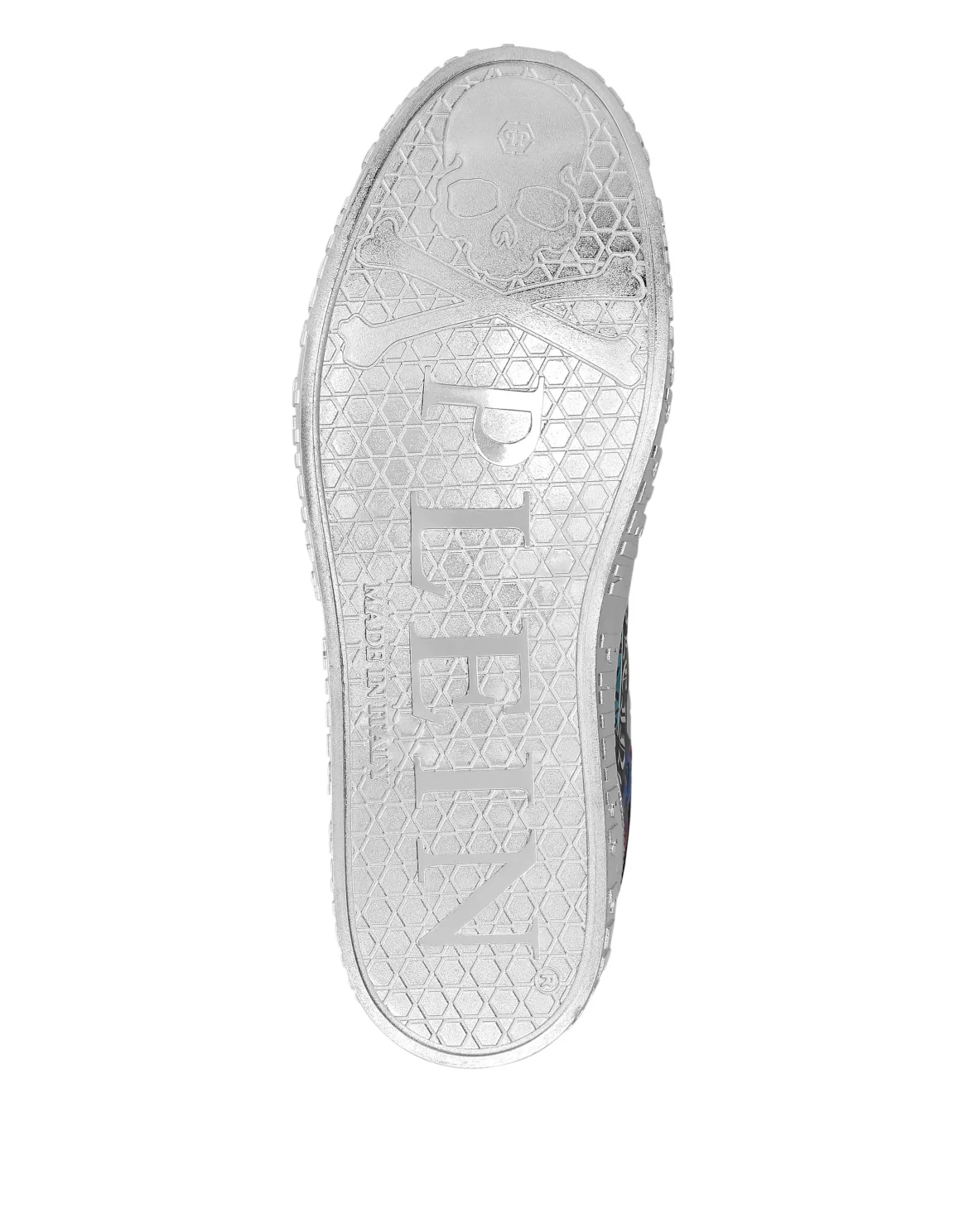 Mirror Leather Lo-Top Sneakers Smile, цвет: Серебристый