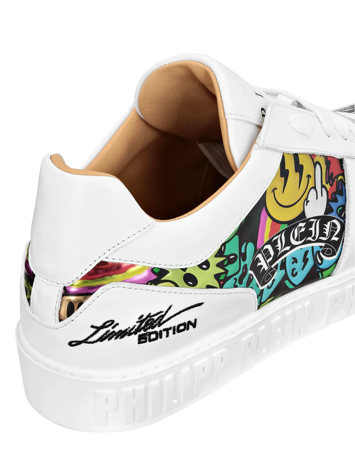 Nappa Leather Lo-Top Sneakers Smile, цвет: Белый