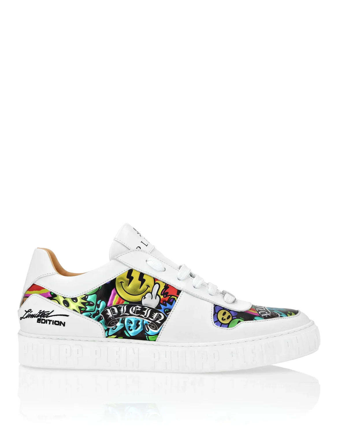 Nappa Leather Lo-Top Sneakers Smile, цвет: Белый