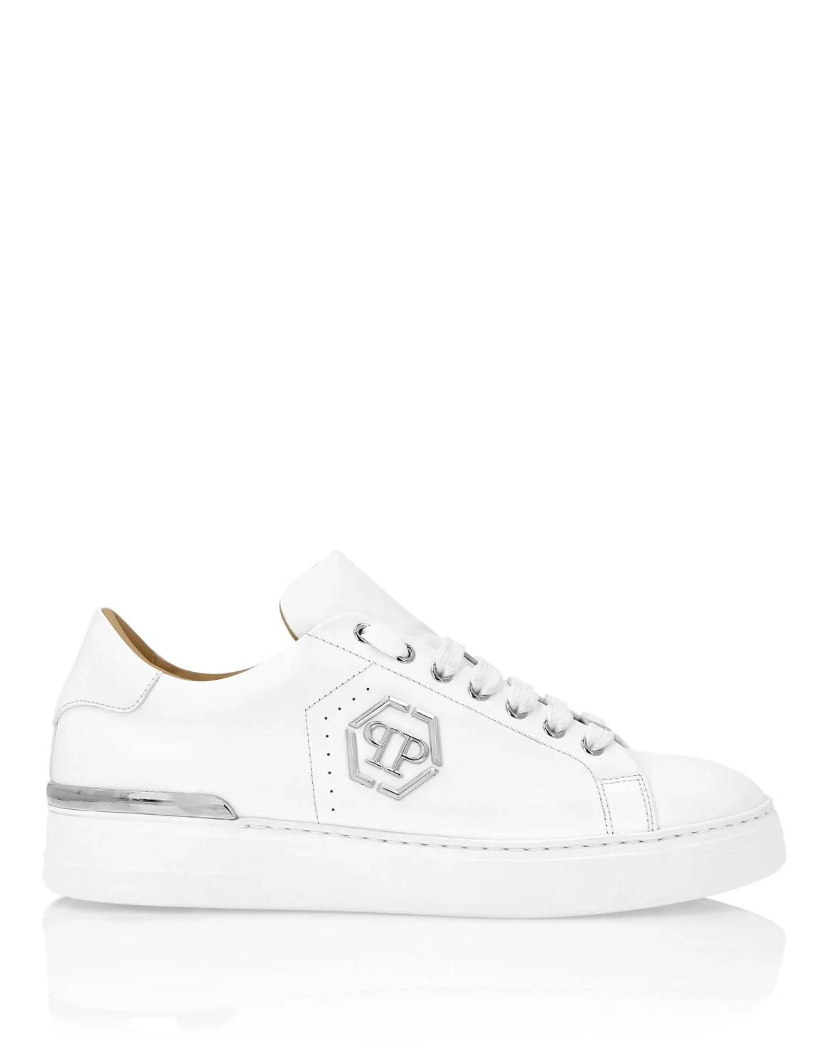 Nappa Leather Lo-Top Sneakers Hexagon, цвет: Белый