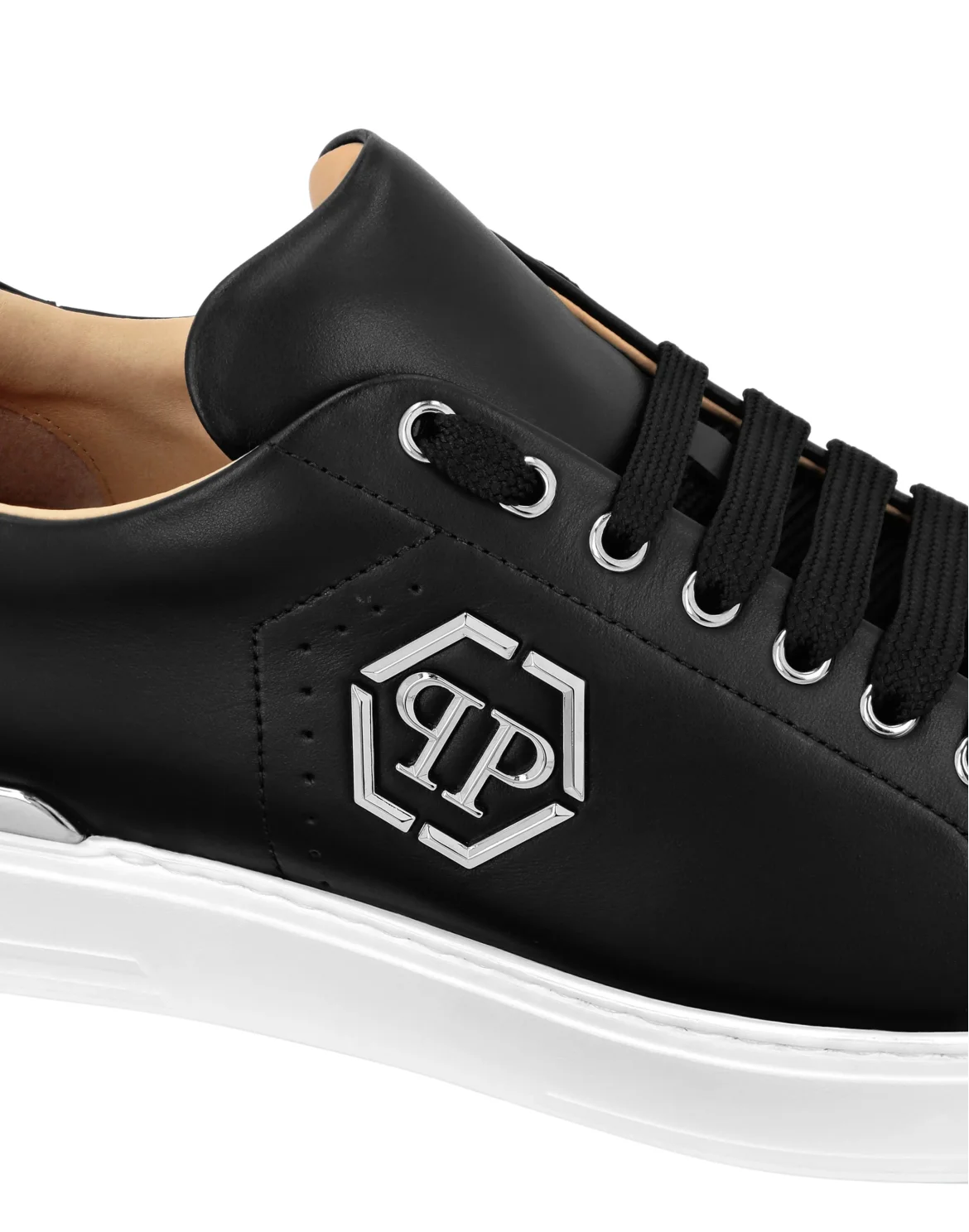 Nappa Leather Lo-Top Sneakers Hexagon, цвет: Черный
