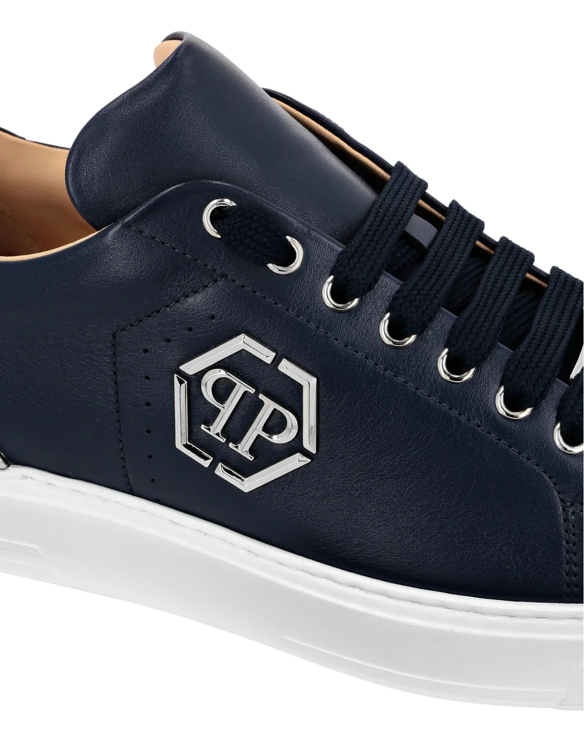 Nappa Leather Lo-Top Sneakers Hexagon, цвет: Синий