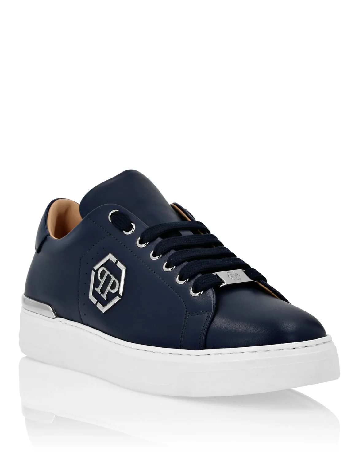 Nappa Leather Lo-Top Sneakers Hexagon, цвет: Синий
