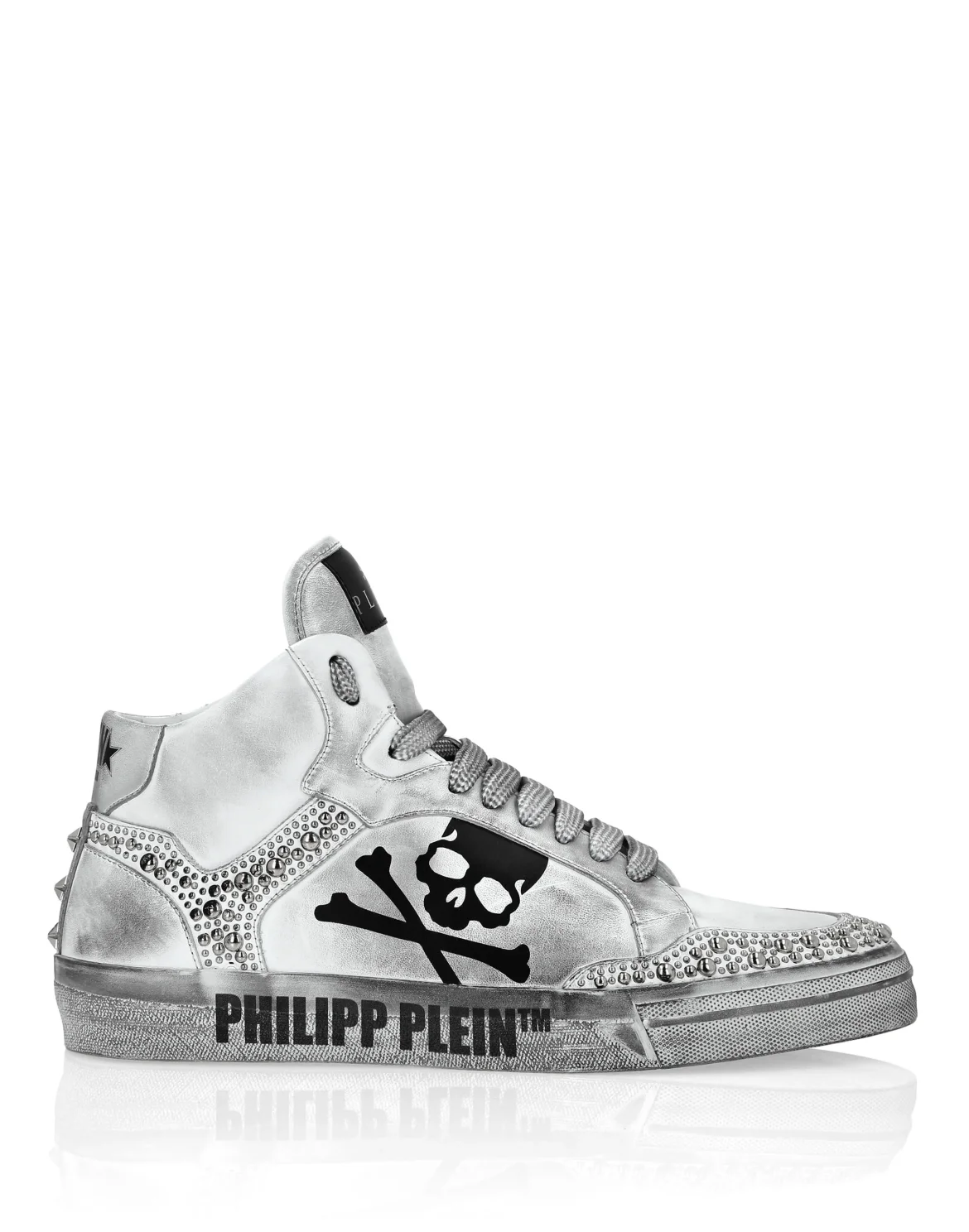 Nappa Leather Hi-Top Sneakers Studs Retrokickz TM, цвет: Белый
