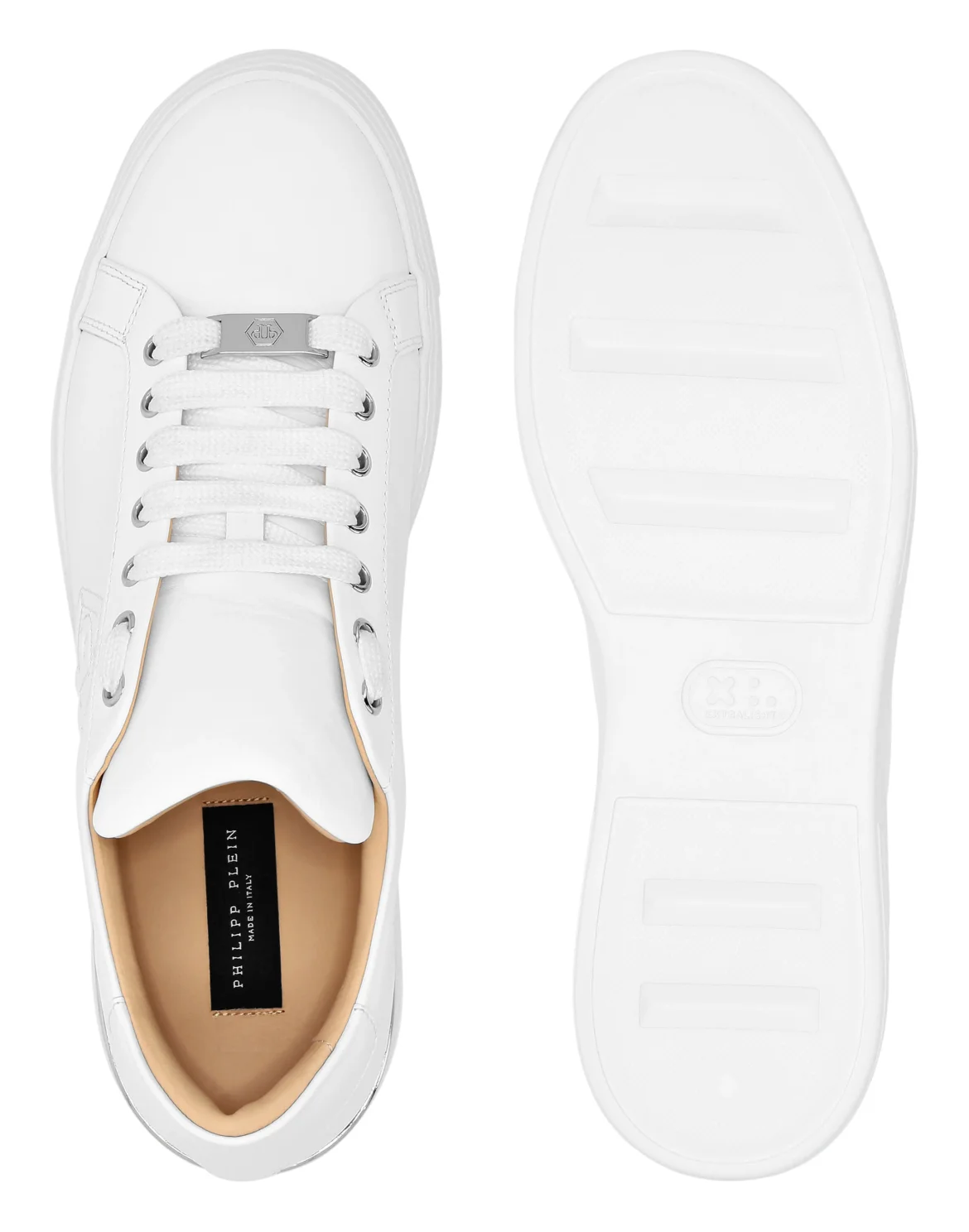 Nappa Leather Lo-Top Sneakers Hexagon, цвет: Белый