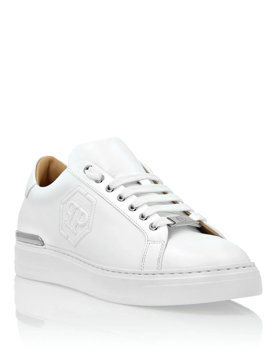 Nappa Leather Lo-Top Sneakers Hexagon, цвет: Белый