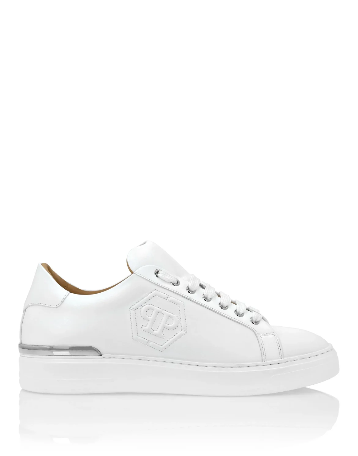 Nappa Leather Lo-Top Sneakers Hexagon, цвет: Белый