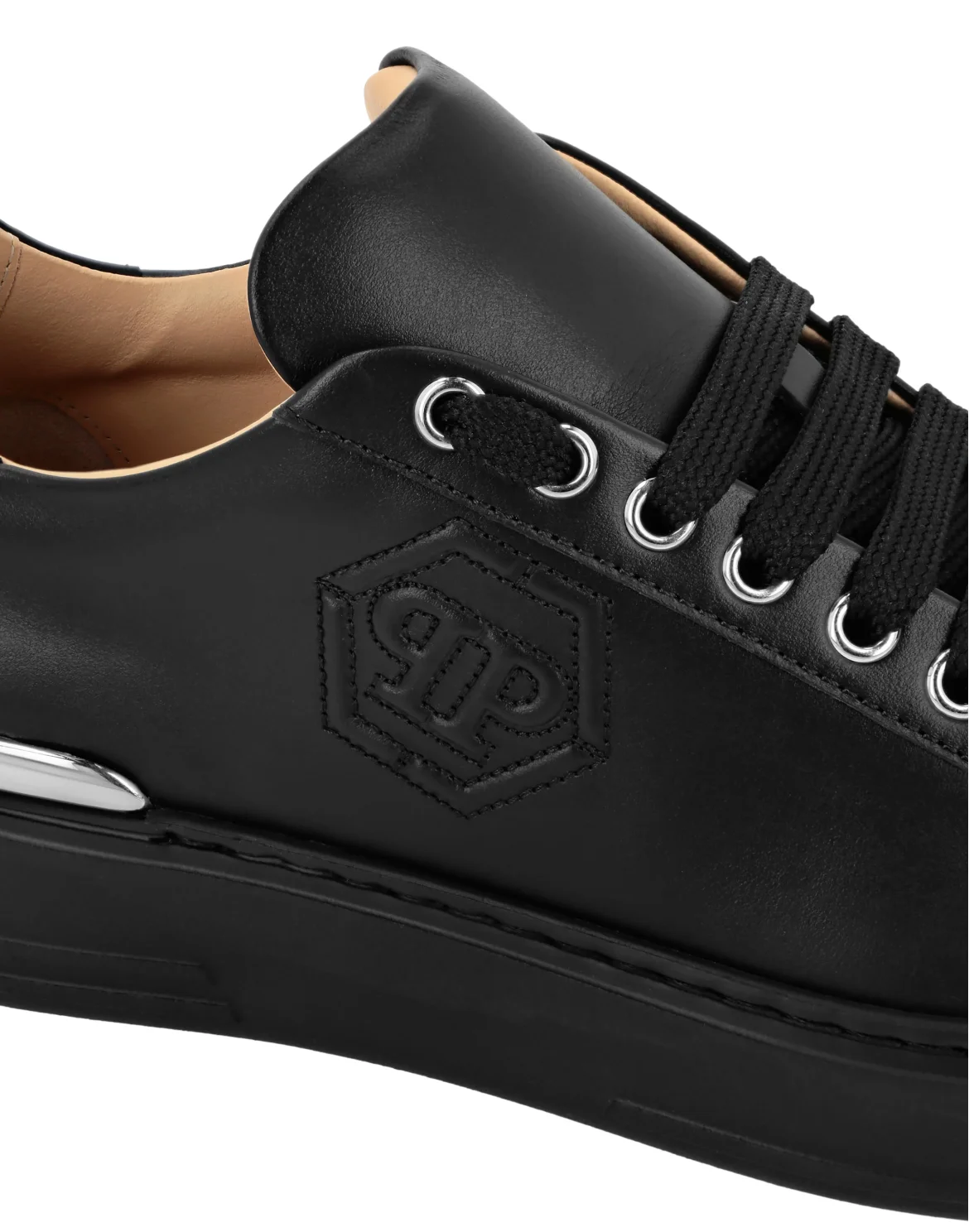 Nappa Leather Lo-Top Sneakers Hexagon, цвет: Черный