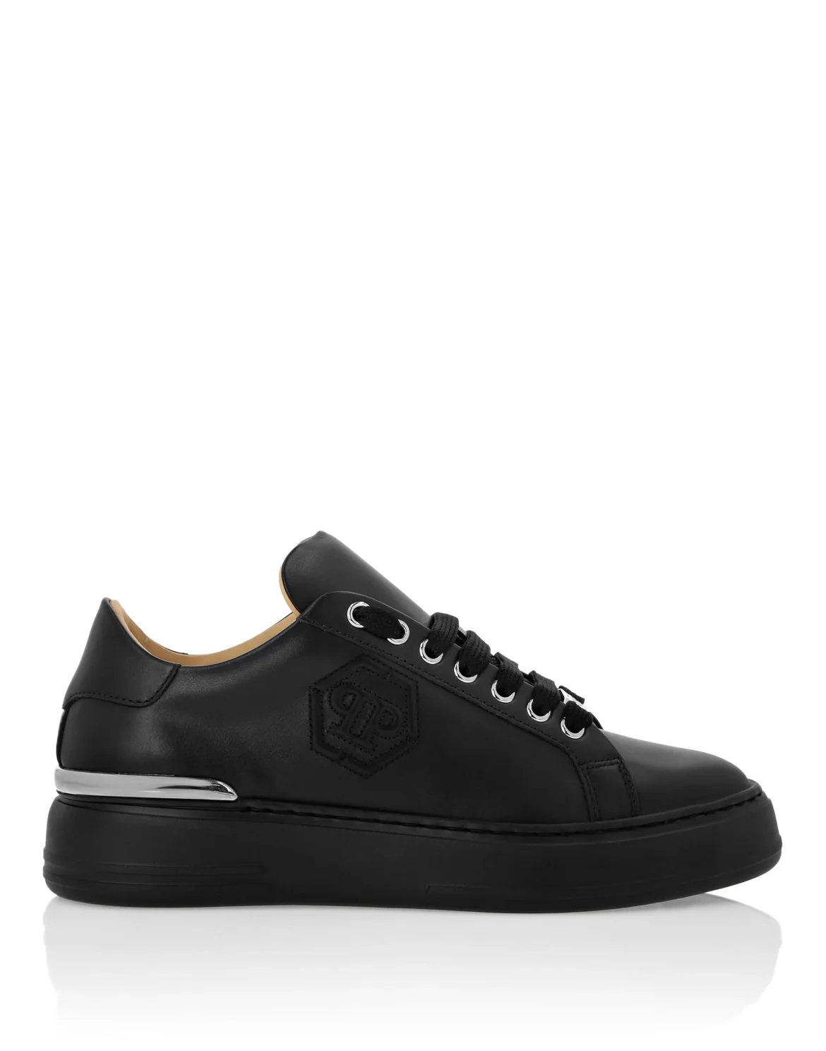 Nappa Leather Lo-Top Sneakers Hexagon, цвет: Черный