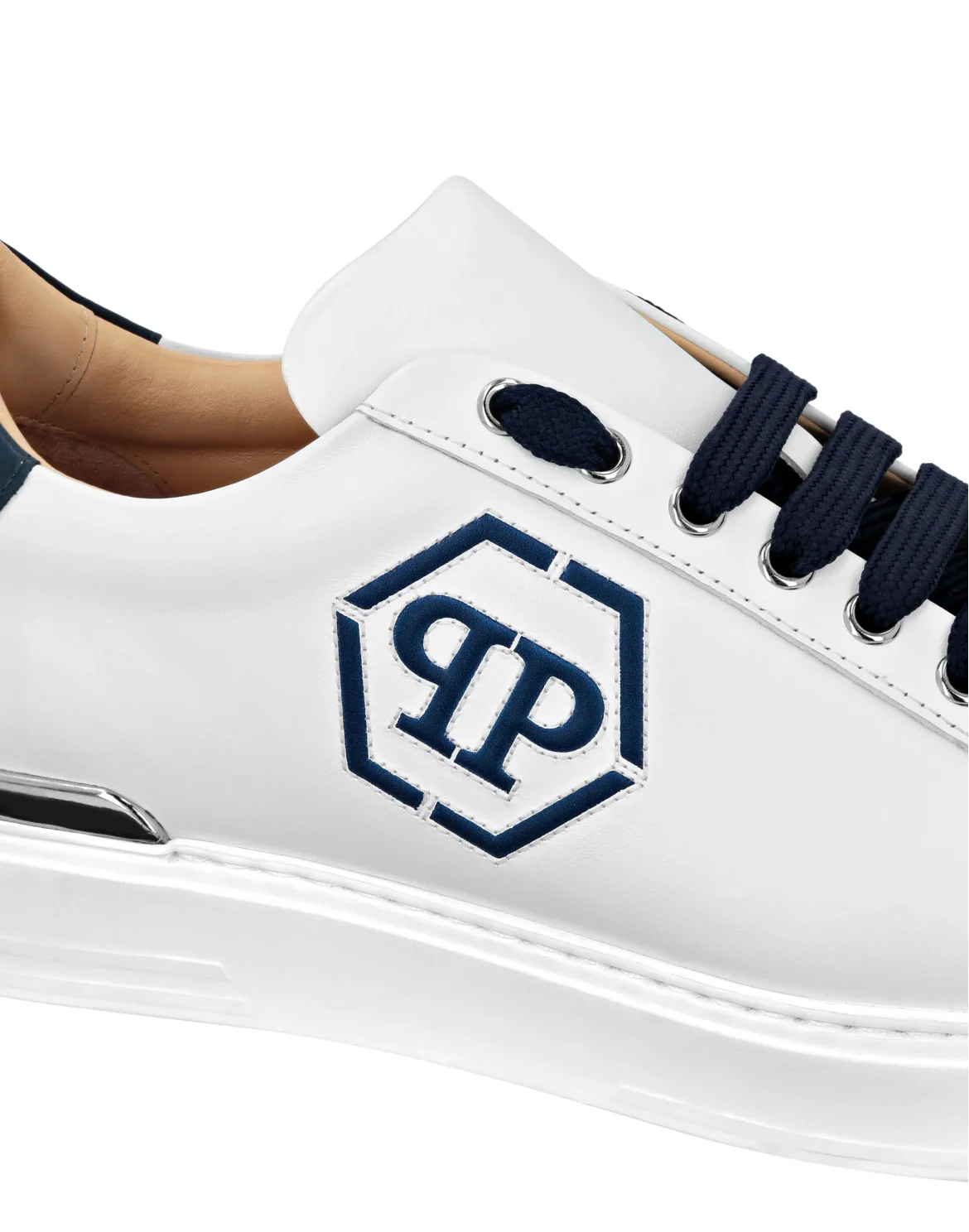 Nappa Leather Lo-Top Sneakers Hexagon, цвет: Синий