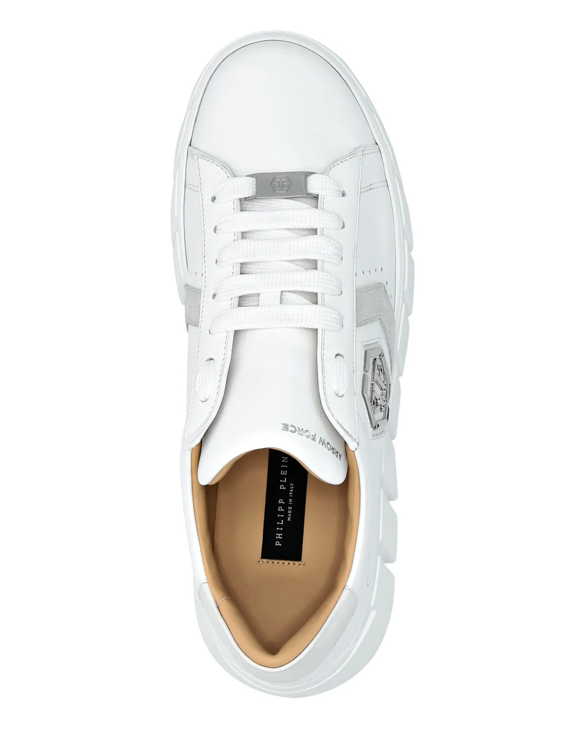 Nappa Leather Lo-Top Sneakers Hexagon, цвет: Белый