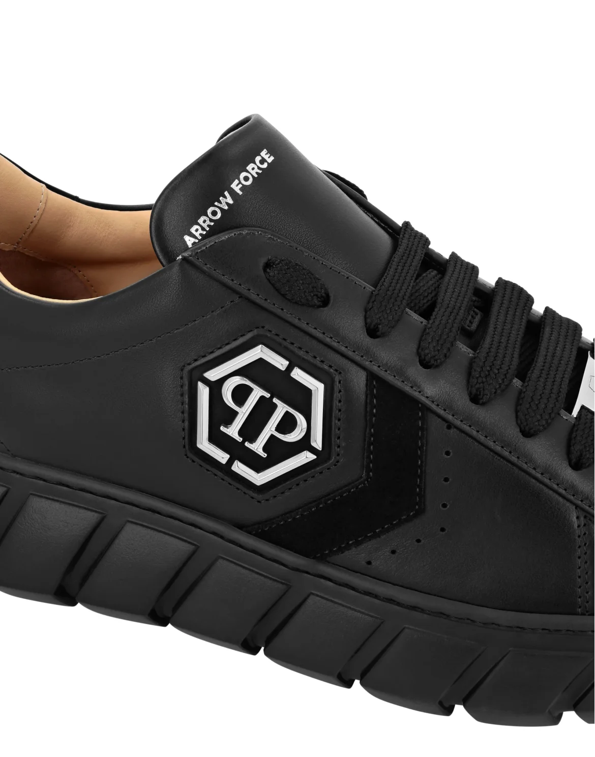 Nappa Leather Lo-Top Sneakers Hexagon, цвет: Черный