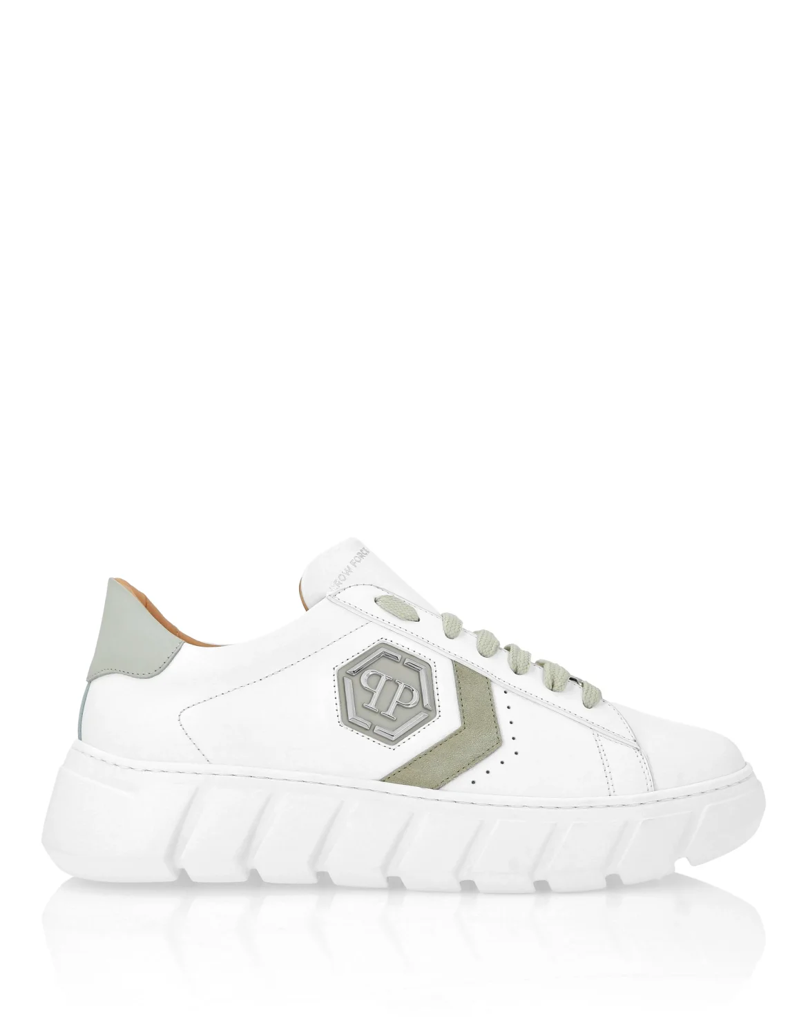 Nappa Leather Lo-Top Sneakers Hexagon, цвет: Бежевый