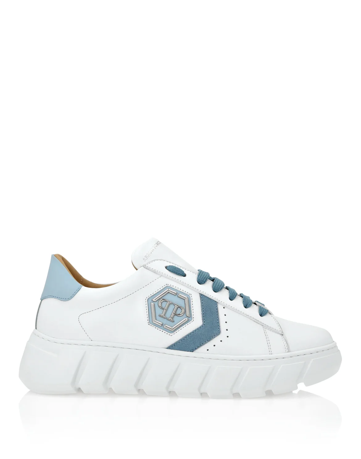 Nappa Leather Lo-Top Sneakers Hexagon, цвет: Голубой