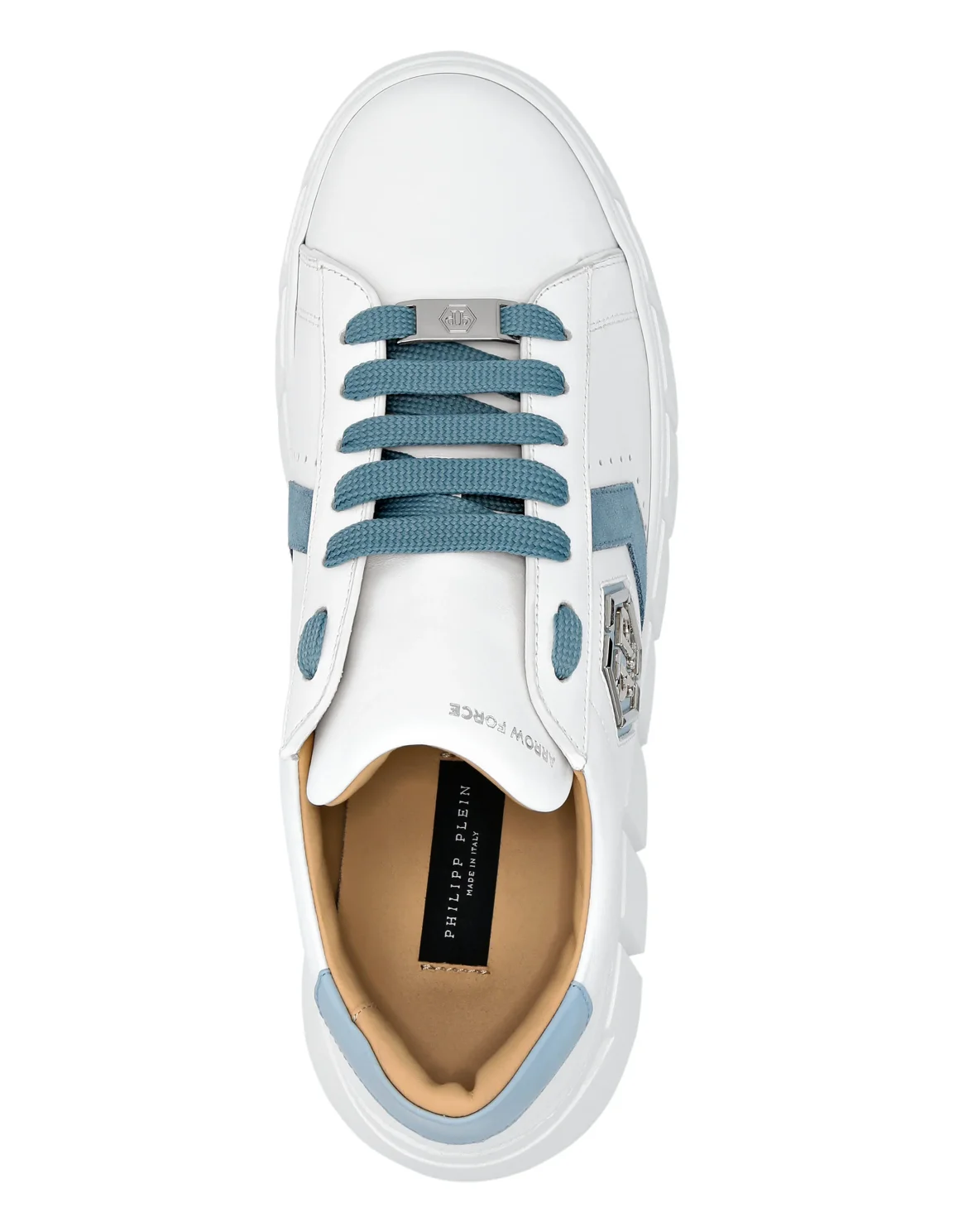Nappa Leather Lo-Top Sneakers Hexagon, цвет: Голубой